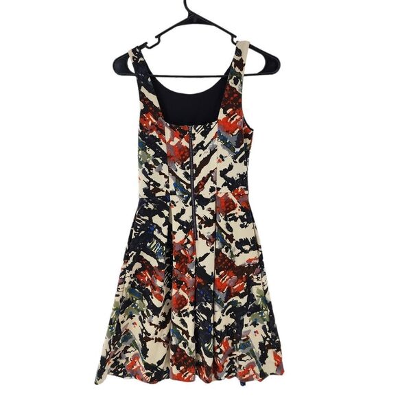 Maeve Women's Pleated Abstract Print Sleeveless Mini Dress - XS - Picture 4 of 5